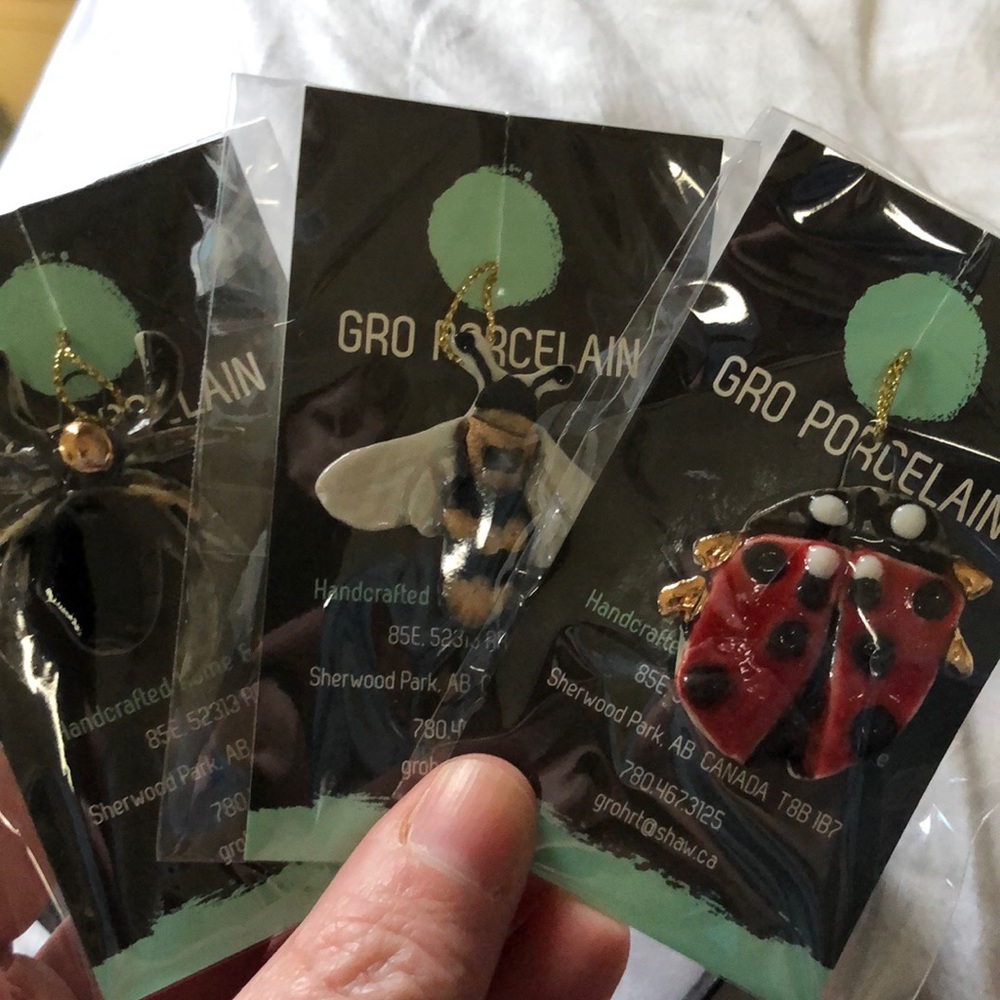 Mini Porcelain insect ornaments